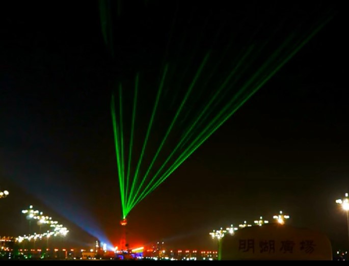 营口明湖欢乐广场灯光秀表演